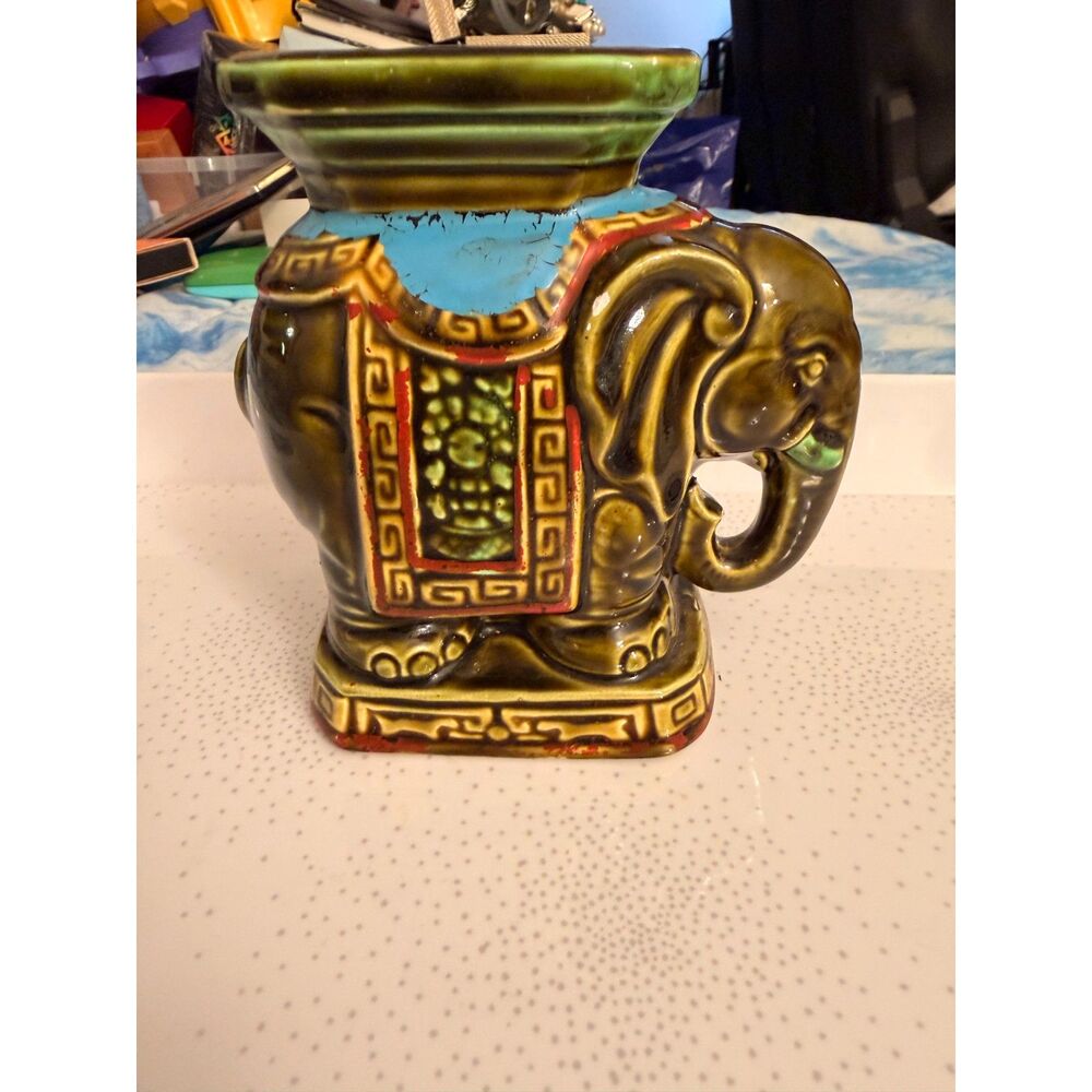 Vintage MCM Tilso Japan Hand Painted Elephant Figurine